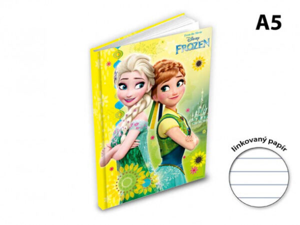 Blok / notes Frozen / A5 linka / žlutý
