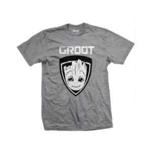 Tričko s krátkým rukávem Strážci Galaxie / GUARDIANS OF THE GALAXY / GROOT SHIELD / ŠEDÉ/VELIKOST XL