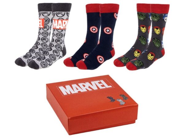 PONOŽKY PÁNSKÉ|SET 3 PÁRŮ MARVEL|AVENGERS|EU 36-41